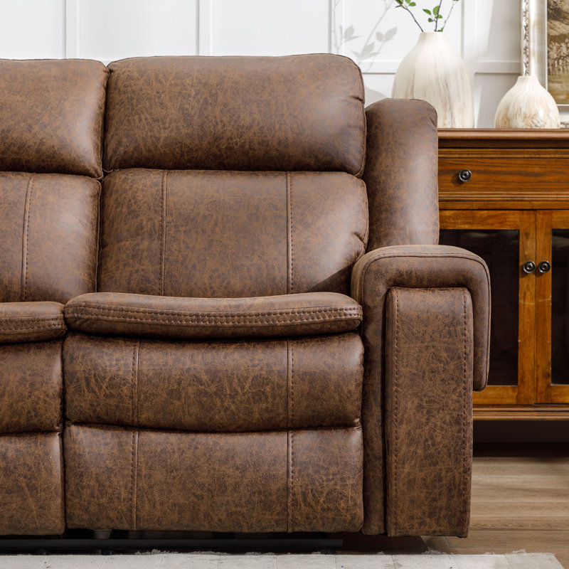 Square arm leather recliner sale